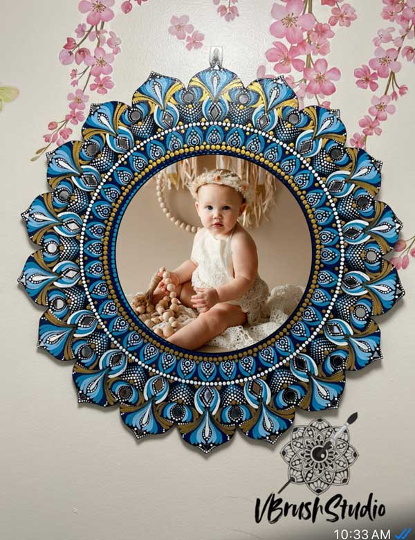 Royal Sapphire Petal Personalized Photo Mandala