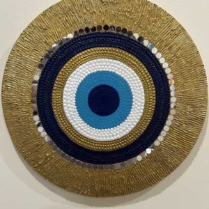 Gilded Evil Eye 3D Texture & Dot Mandala Wall Art